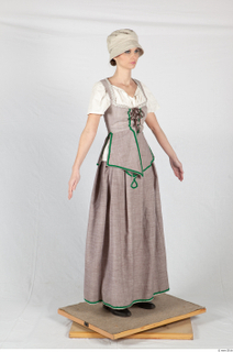  Photos Medieval Maid Woman in cloth dress 1 Medieval Clothing Medieval Maid a poses grey dress whole body 0006.jpg